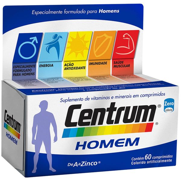 Multivitamínico Centrum Essentials Homem De A A Zinco Com 60 Comprimidos