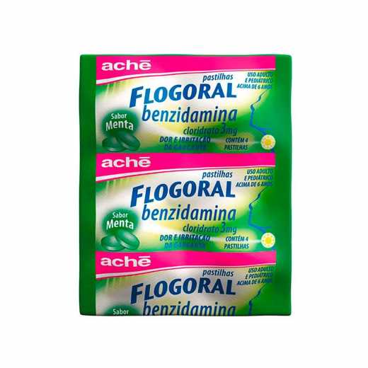 Flogoral Menta com 4 Pastilhas