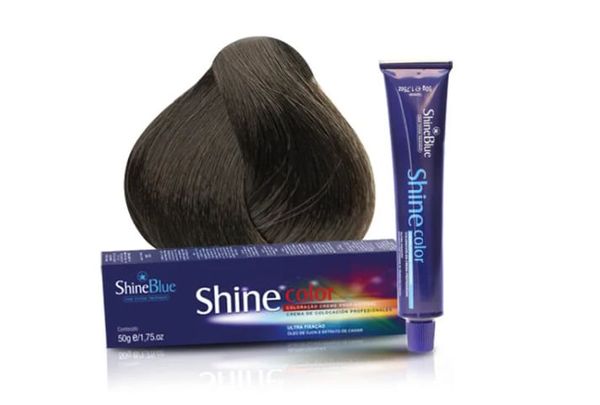 Tintura Shine Blue Color Coloração Creme Louro Médio Acinzentado 7.1