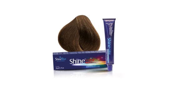 Tintura Shine Blue Color Coloração Creme Louro Médio Dourado Avelã 7.3
