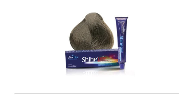 Tintura Shine Blue Color Coloração Creme Louro Muito Claro Acinzentado 9.1