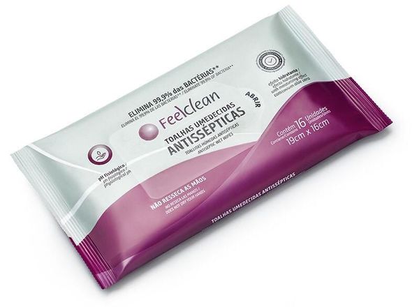Toalha Umedecida Antissepticas Feel Clean com 16 unidades