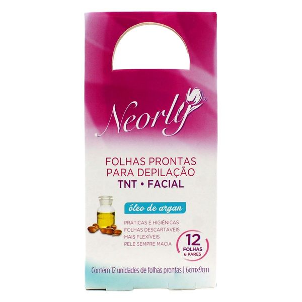 Cera Depilatória Facial Folhas Prontas Neorly com 6 Pares