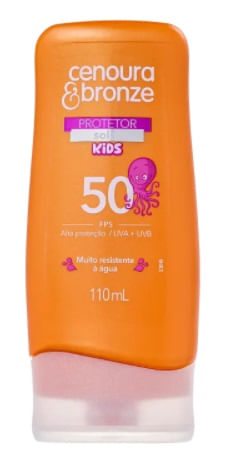 Protetor Solar Infantil Cenoura e Bronze Kids FPS50 110ml