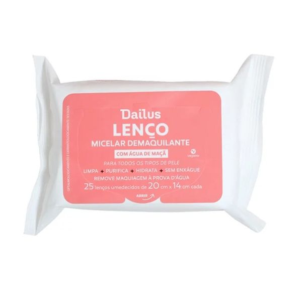 Lenço Micelar Demaquilante Dailus com 25 unidades