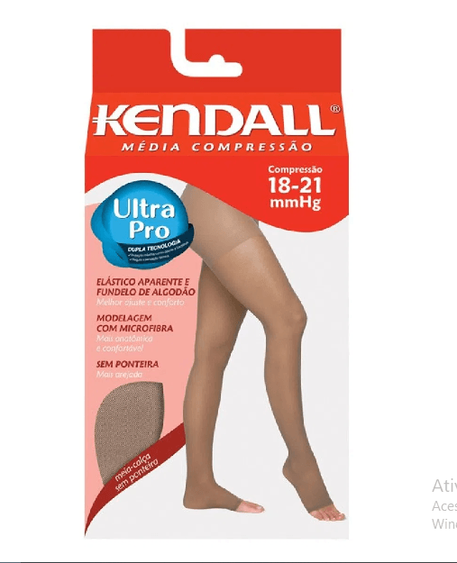 Meia Kendall Calca S/Ponteira Media compressao Mel Grande 1703