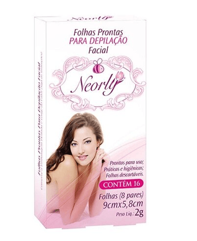 Cera Depilatoria Facial Folhas Prontas Neorly 8 Pares 9cmX5,8cm
