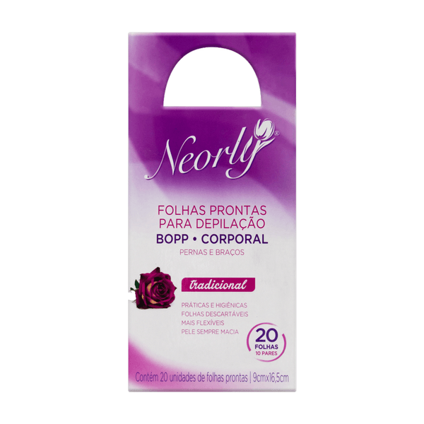 Cera Depilatória Corporal Folhas Neorly 10 Pares 16,5cmX9,0cm