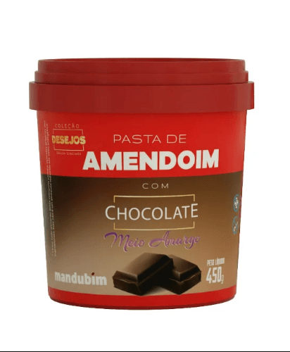Pasta de Amendoim Chocolate Meio Amargo Mandubim 450g
