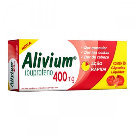 Alivium 400mg com 10 capsulas Líquidas