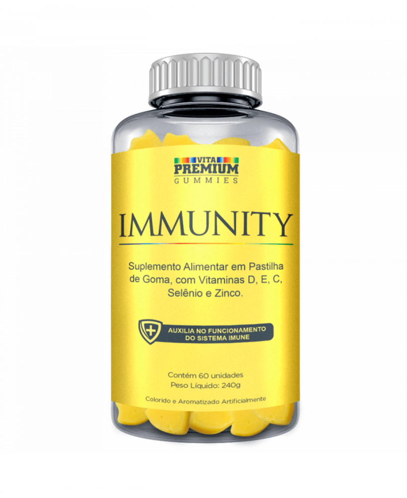 Immunity Gummies Vita Premium Frasco Com 60 Gomas Mastigáveis