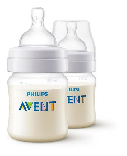 Kit Mamadeira Philips Avent Anti Cólica Transparente Duplo Pack 125ml