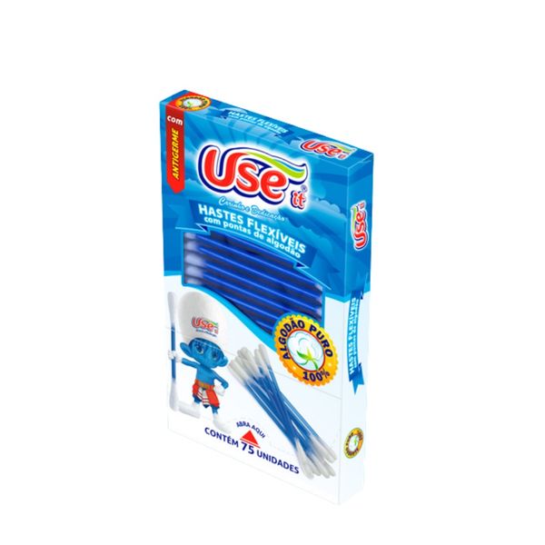 Hastes Flexíveis Cotonetes Use It com 75 unidades