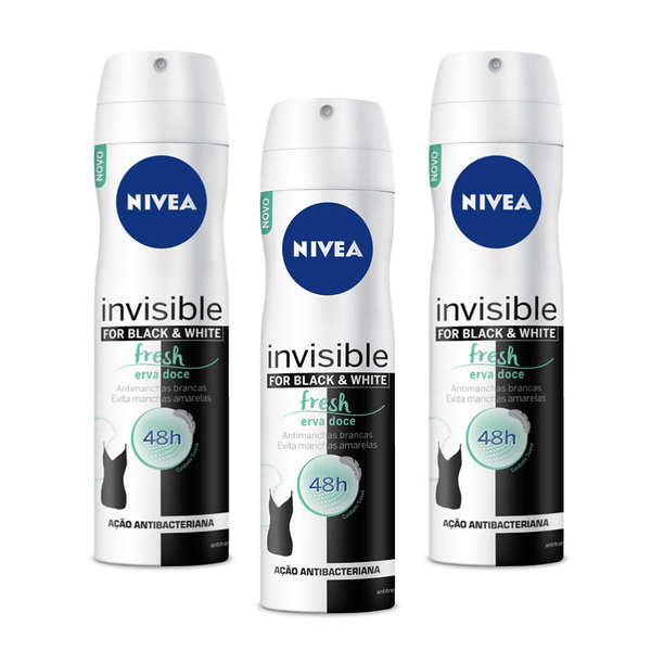 Kit Desodorante Aerosol Nivea Invisible Black&White Clear 91G Kit Desodorante Aerosol Nivea Invisible Black&White Clear 91G