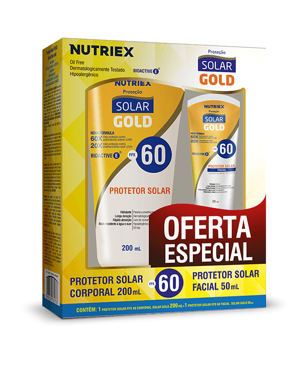 Kit Protetor Solar Gold FPS60 200ml + Protetor Solar Gol FPS60 Facial 50ml