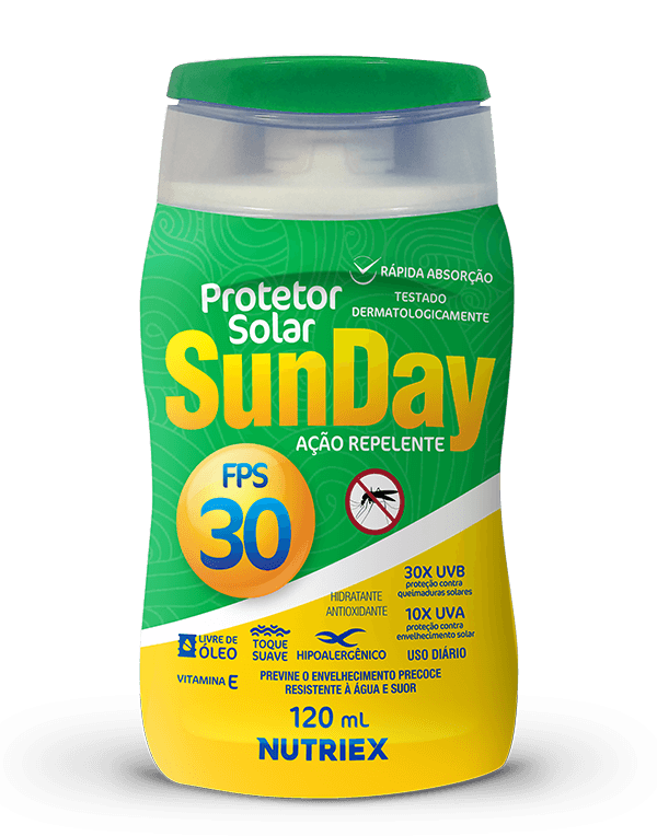 Protetor Solar FPS30 Repelente Sunday Nutriex 120ml