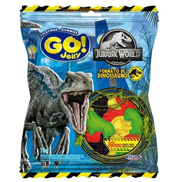 Bala de Gelatina Go Jelly Jurassic World com 70g