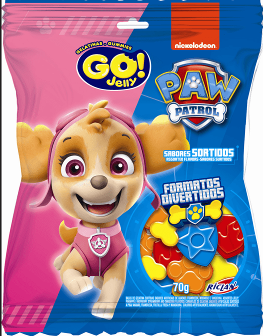 Bala de Gelatina Go Jelly Patrulha Canina com 70g