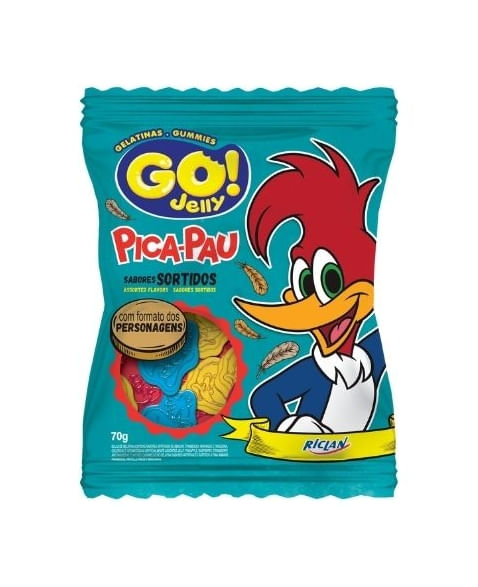 Bala de Gelatina Go Jelly Pico Pau com 70g