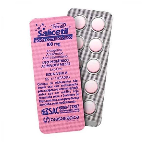 Salicetil Ácido Acetilsalicílico 100mg 10 comprimidos
