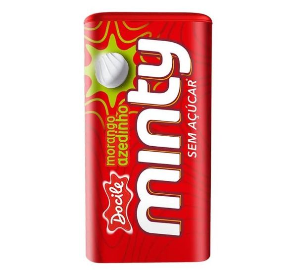 Pastilha Minty Morango Azedinho Docile 21g
