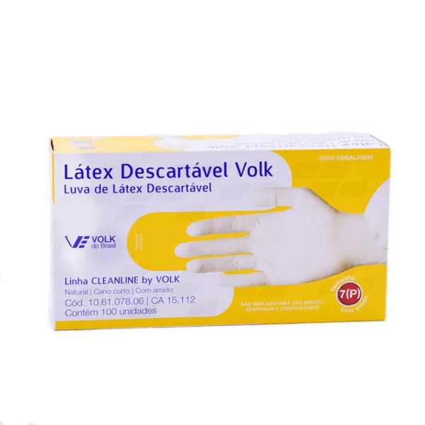 Luva Latex Volk com 100 Unidades Tamanho P