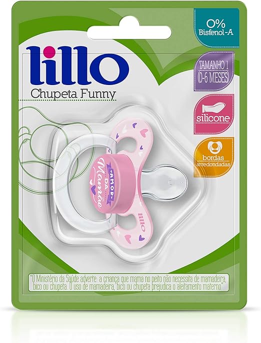 Chupeta Lillo Funny Amor Menina Tamanho 1 Rosa