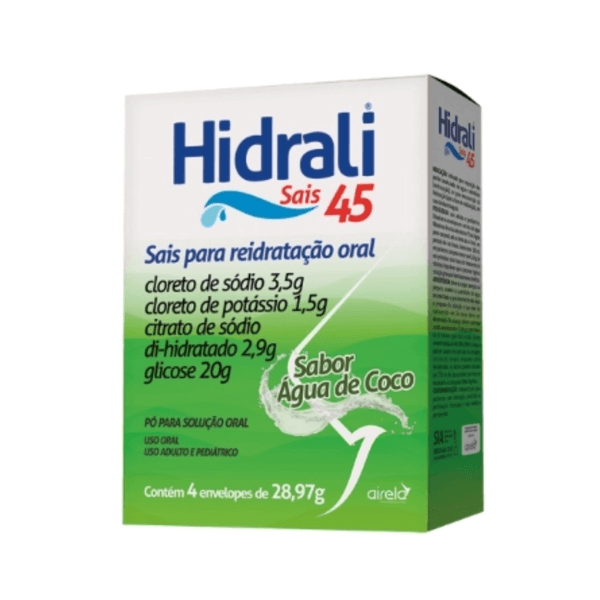 Hidrali Sais 45 Água de Coco Pó Com 4 Envelopes de 28.97g
