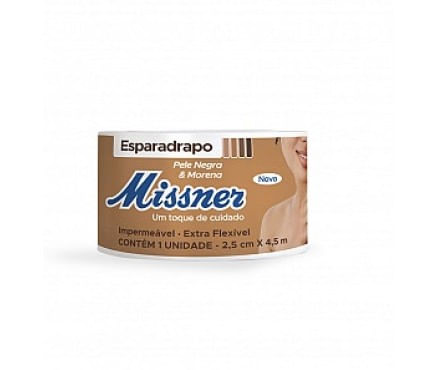 Esparadrapo Missner Impermeável Pele Negra Extra Flexível 2,5cmx4,5m