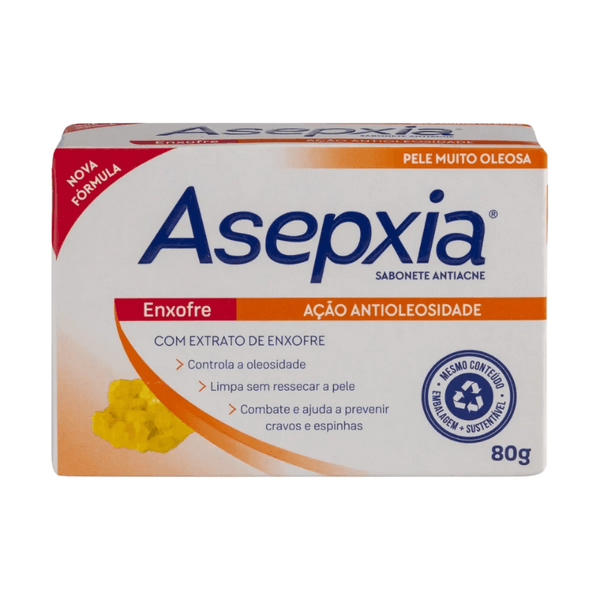 Sabonete Facial em Barra Asepxia Enxofre Antioleosidade com 90g