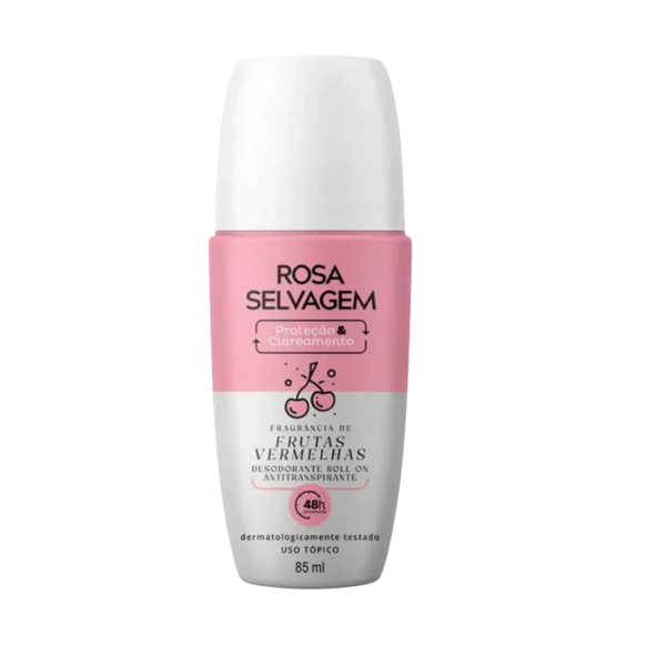 Desodorante Roll-on Clareador Rosa Selvagem Frutas Vermelhas 85ml