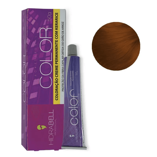 Tintura Hidrabell Color 7.43 Louro Médio Cobre Dourado 50g
