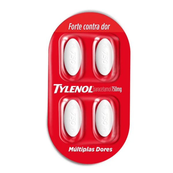 Paracetamol - Tylenol 750Mg 4 Comprimidos