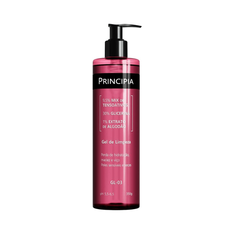 Imagem de Gel De Limpeza Facial Principia Hidratante 9,5% Tensoativos + 30% Glicerina + 1% Extrato Algodão 350ml