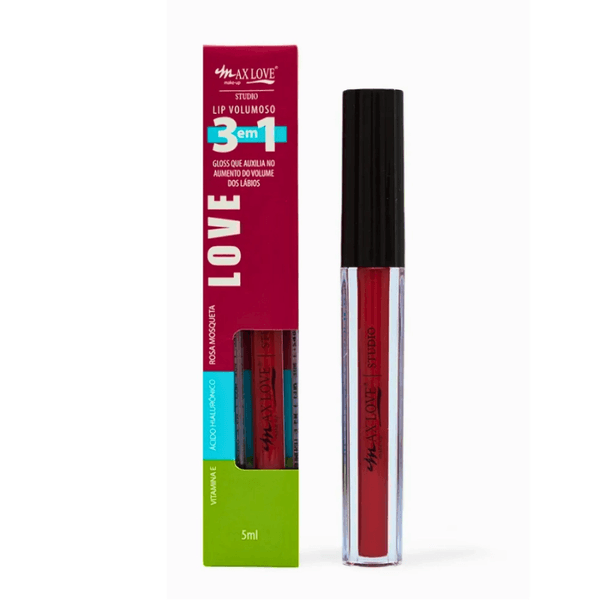 Lip Gloss Volumoso Vegano 3 em 1 Cor 304 Max Love 5ml