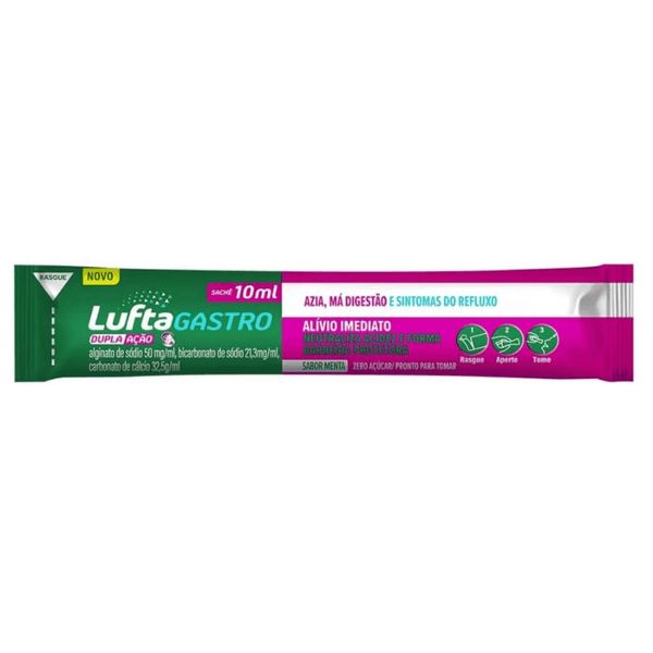 Luftagastro Dupla Ação Sabor Menta 1 Sachê 10ml